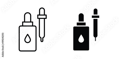 Serum icon design concept. Stroke and flat icons set