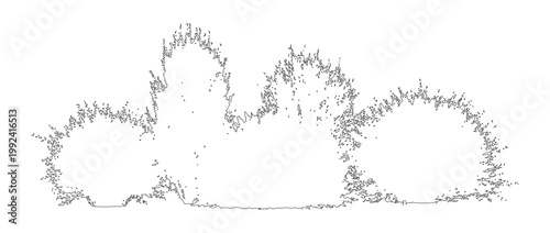 Vector set of shrubs and bushes in elevation view for use in architectural drawings