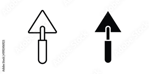 Trowel icon design concept. Stroke and flat icons set