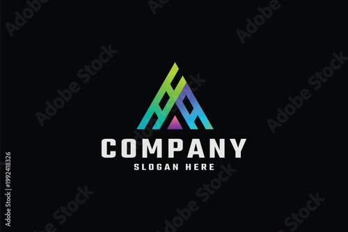 Structural Geometric Letter A Logo
