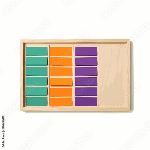 Montessori Wooden Math Toy: Colorful Blocks for Early Education and Learning