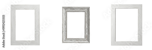 Whitewashed Wooden Frame - Cadre en bois blanchi - Weiß gewaschener Holzrahmen - Marco de madera blanqueada - Bright Coastal Farmhouse Style Border for Light Interiors