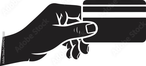 Hand holding a credit card tight.