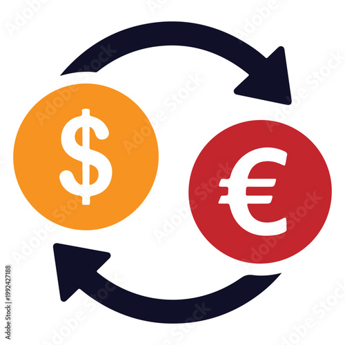 Dollar Euro Currency Exchange Symbol Arrows.