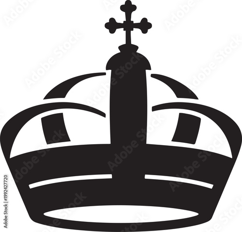Papal tiara. Religious Catholic symbol. Black and white negative silhouette. black art icon drawing vector