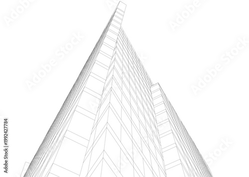 Building 3d structure. Architectural background. 