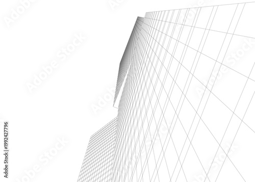 Building 3d structure. Architectural background. 