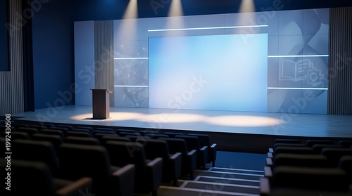 Creative Back to School Classroom Scene with Modern Learning Environment Illustration