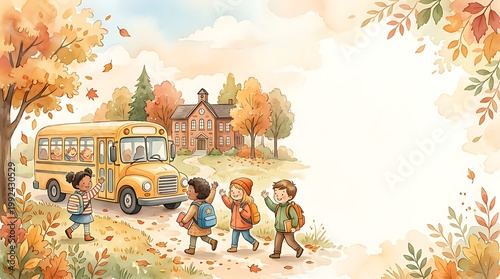 Creative Back to School Classroom Scene with Modern Learning Environment Illustration