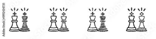Sketch stalemate icon design set