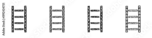 Sketch steel ladder icon design set