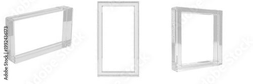 Transparent Rectangular Glass Frame Mockup - Cadre en verre rectangulaire transparent - Transparenter rechteckiger Glasrahmen - Marco de vidrio rectangular transparente - Modern Glassmorphism