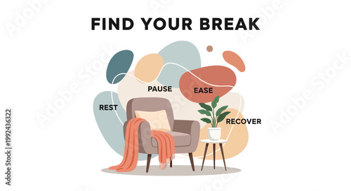 Self-care illustration, relaxation concept, mindfulness vector, wellness graphic