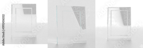 Obraz na płótnie Clear Polished Glass Frame Mockup - Cadre en verre poli transparent - Klarer pol
