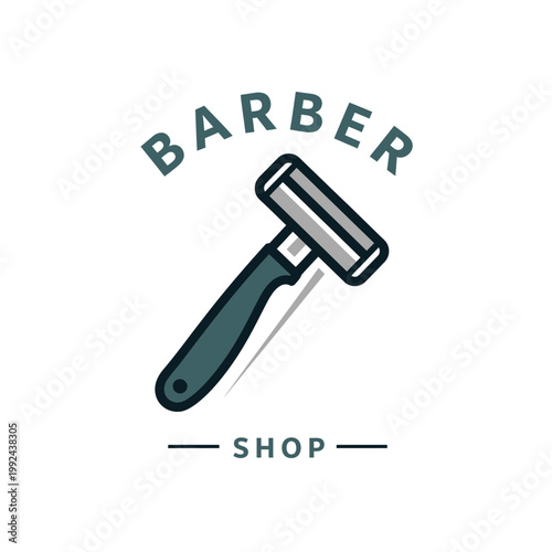 Barber Shop Logo with Razor