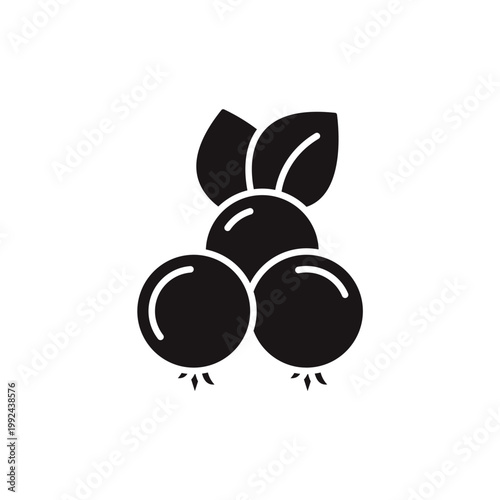 cranberry icons minimalist flat style design, cranberry Vector illustration on white background