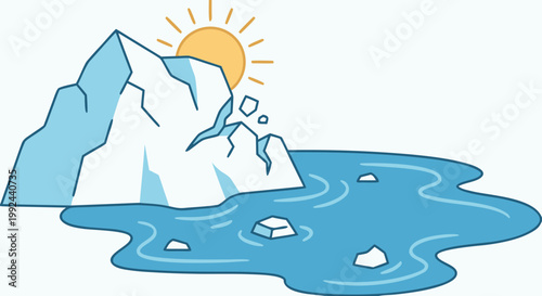 Glacier melting concept