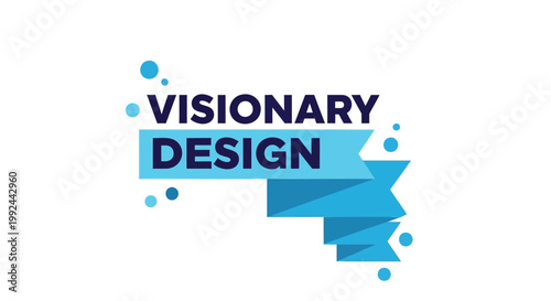 Visionary design logo, modern creative badge, blue abstract icon, vector graphic