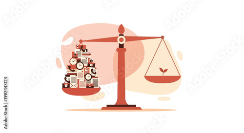 Balance, scales, weighing money vs heart, symbolizing priorities, choices, and values
