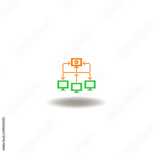Vector illustration of computer network communication. Symbol of legacy system.