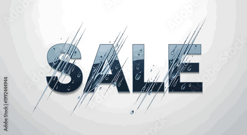 Minimal monsoon sale text banner with rainy season promotional design
