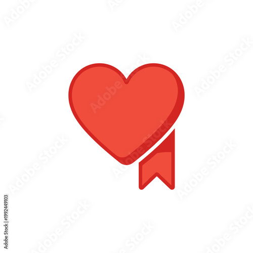 Red heart icon with bookmark representing a wishlist concept
