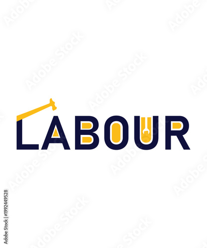 happy labour day logo, labour day typography logo, 1 may labour day 