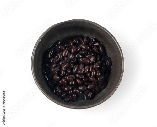 Konstfotografi Black beans, cooked bean piles, baked legume, canned dark beans, rajma, Phaseolu