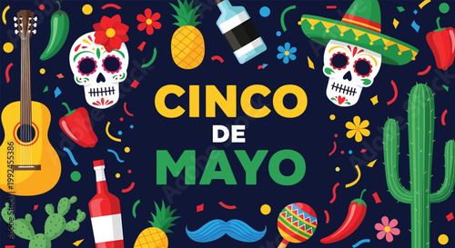 Cinco de mayo celebration vibrant illustration of mexican culture and festivities
