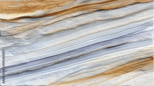 Diagonal layers of natural stone display varied mineral coloration and pronounced texture.