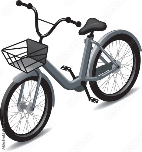 Illustration of a city bike from above