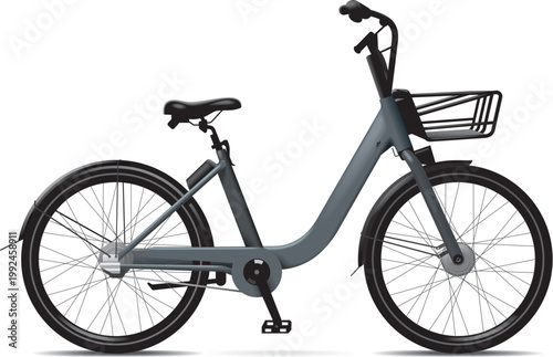 Side illustration of a city bike