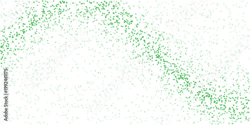 Fresh green particle wave pattern with scattered dots forming flowing curve composition, abstract modern background texture, clean vector design for eco and nature themes