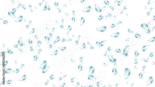 Foto Blue Underwater Bubbles on Transparent Background, 8K Cyan Liquid Droplets Overl