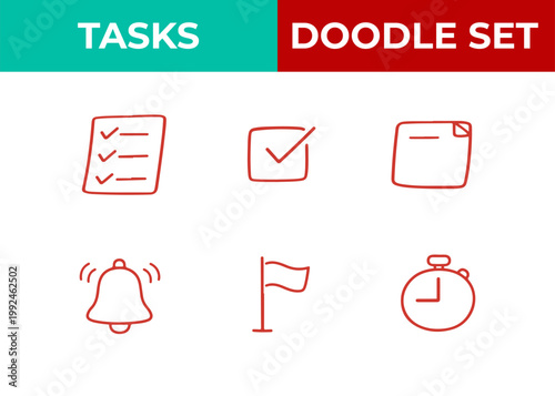 Tasks doodle set
Vector doodle set on a white background