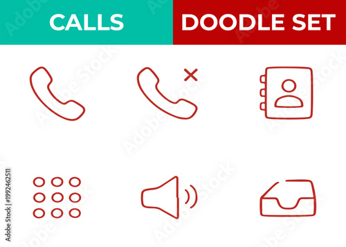 Calls doodle set
Vector doodle set on a white background