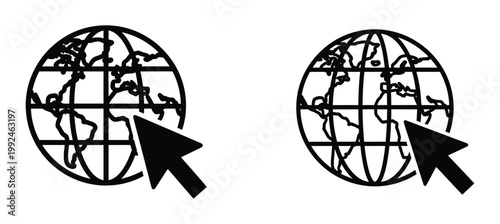 Two easter eggs with cursors pointing black and white illustration