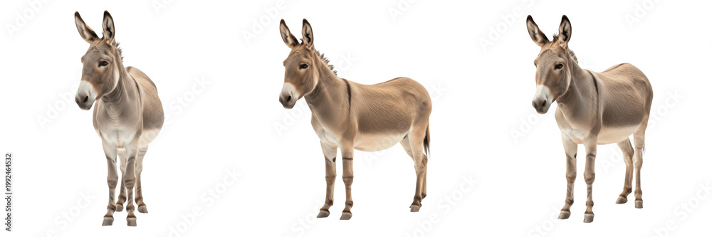 Fototapeta premium African Wild Ass - Equus africanus - Âne sauvage - Asno - Endangered Desert Equine SEO Title - Rare Mammal in Arid Ethiopia Plains Wildlife Photography - Ancestor of the Domestic Donkey Portrait