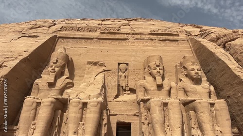A view of the Temple of Ramses II in Abu Simbel, Egypt.