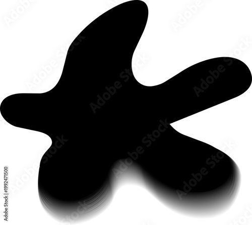 Large spread abstract blob with extended form and gradient blur contour.