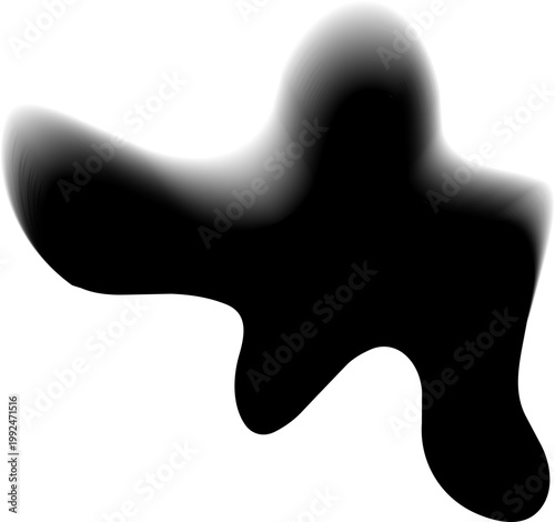 Irregular splatter ink shape with dispersed form and gradient blur edge.
