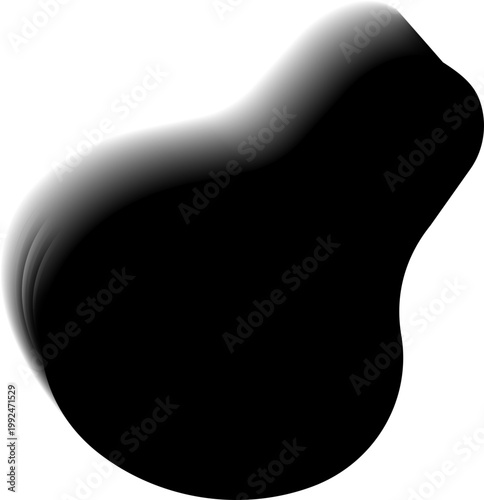 Organic splash blob shape with dispersed contour and gradient blur edge.