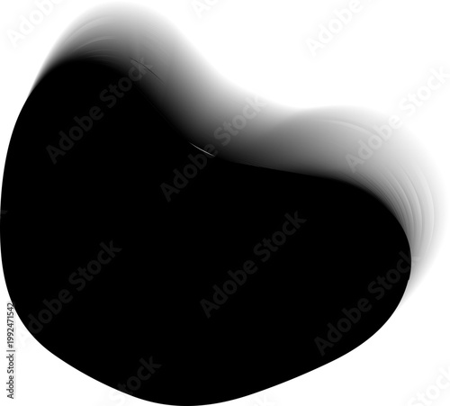 Rounded dense blob form with compact mass and gradient blur edge.