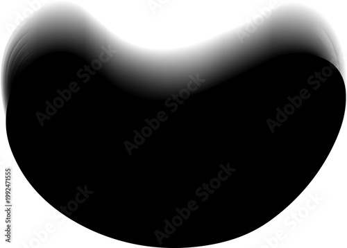 Smooth wide abstract shape with extended contour and gradient blur edge.
