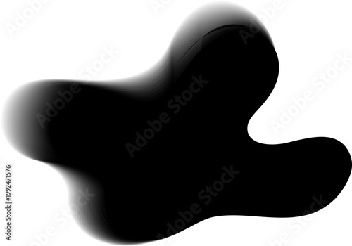 Stretched multi-arm shape with extended branches and gradient blur edge.