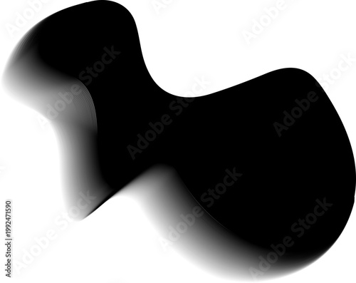 Thin strip organic blob with linear form and gradient blur contour.