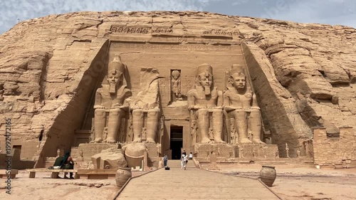 A view of the Temple of Ramses II in Abu Simbel, Egypt.