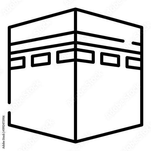 Kaaba black line icon