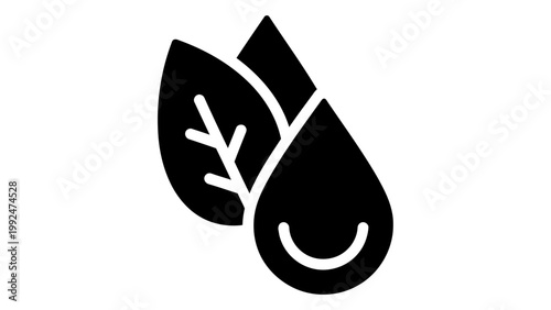 Eco friendly water drop icon natural liquid symbol sustainable hydration concept vector illustration isolated on white b