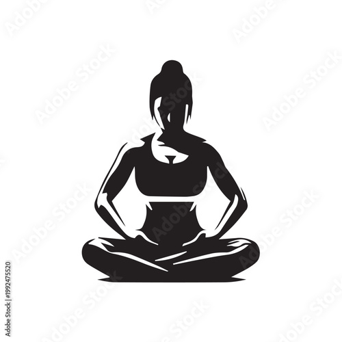 yoga girl silhouette vector